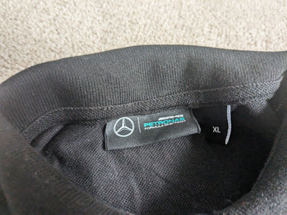 Mercedes Petronas AMG F1 Official Formula One Polo Shirt Black Large Child XL