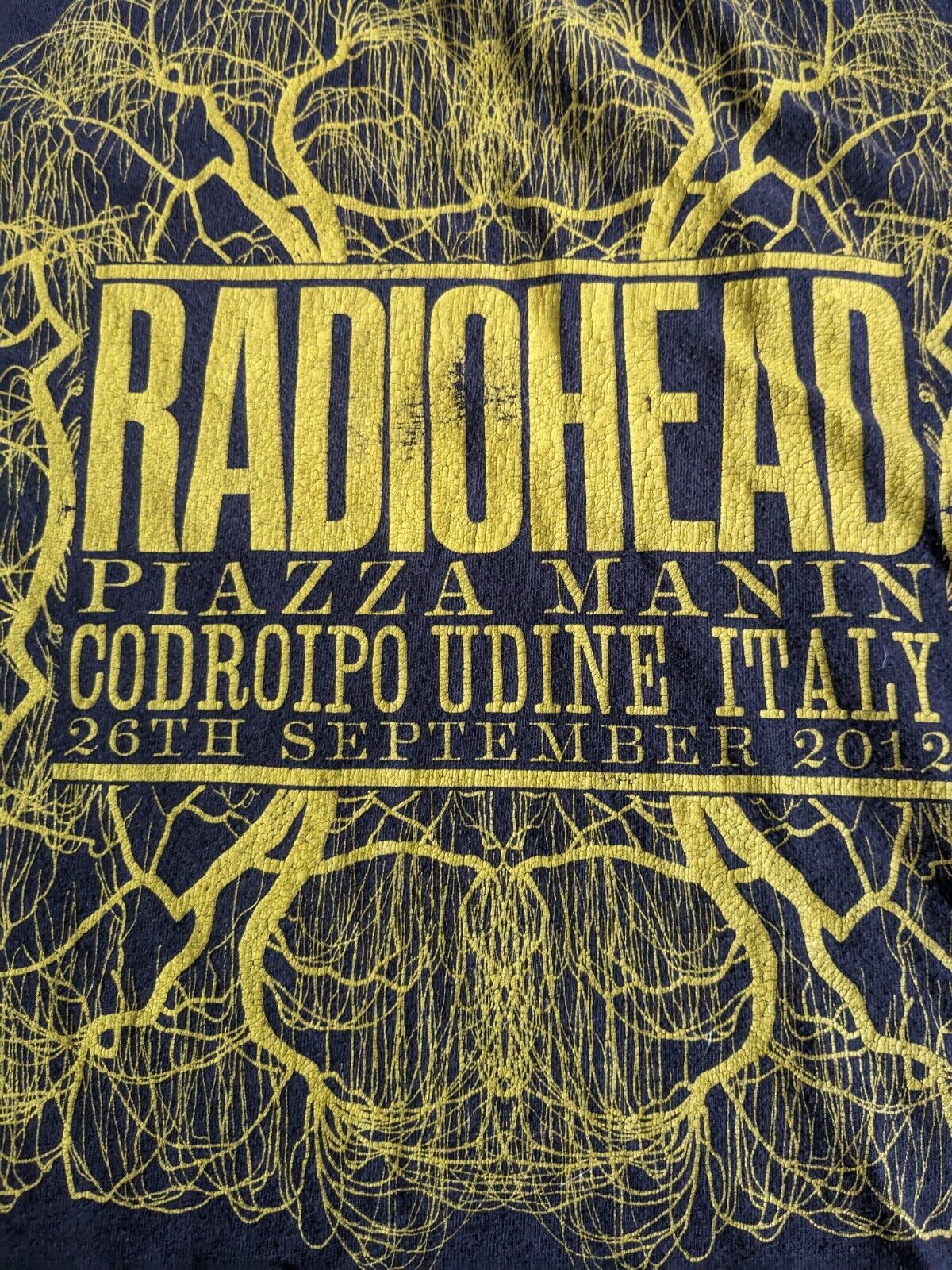 Radiohead - Udine Italy 26th September 2012 Tour T-Shirt - Large