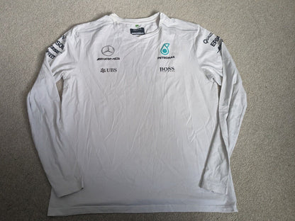 Mercedes Formula 1 Team Team Issue Long Sleeve Team issue T Shirt Sz Small