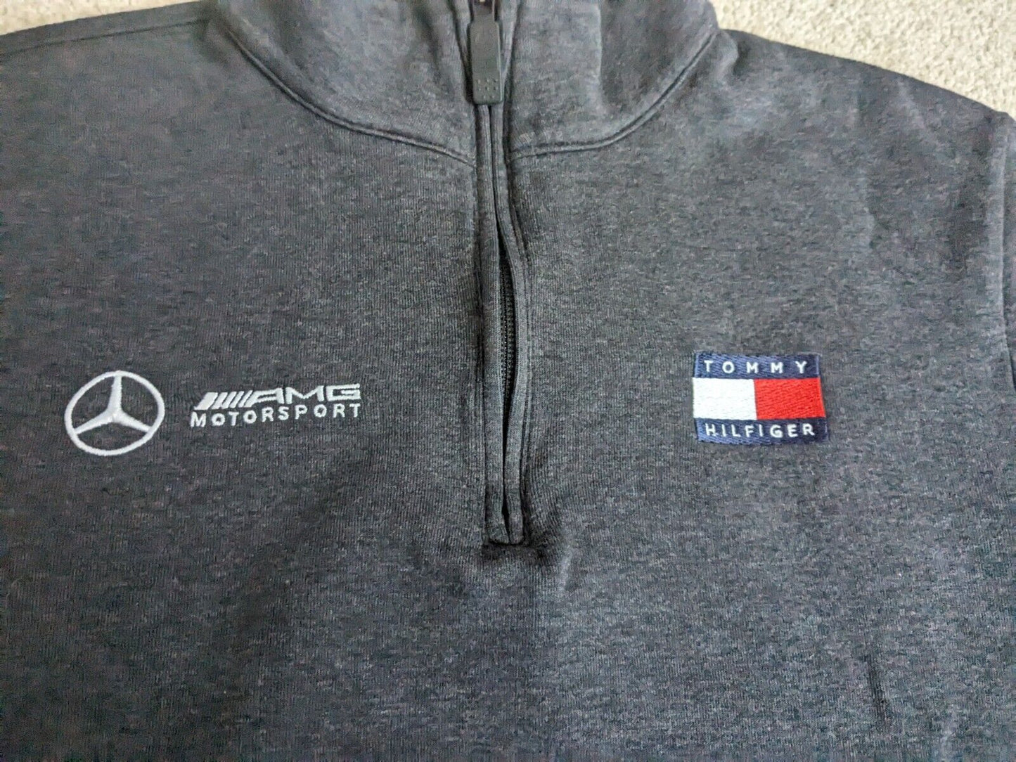 MERCEDES AMG PETRONAS F1 TEAM ISSUE 1/4 ZIP - Small- TOMMY HILFIGER VGC