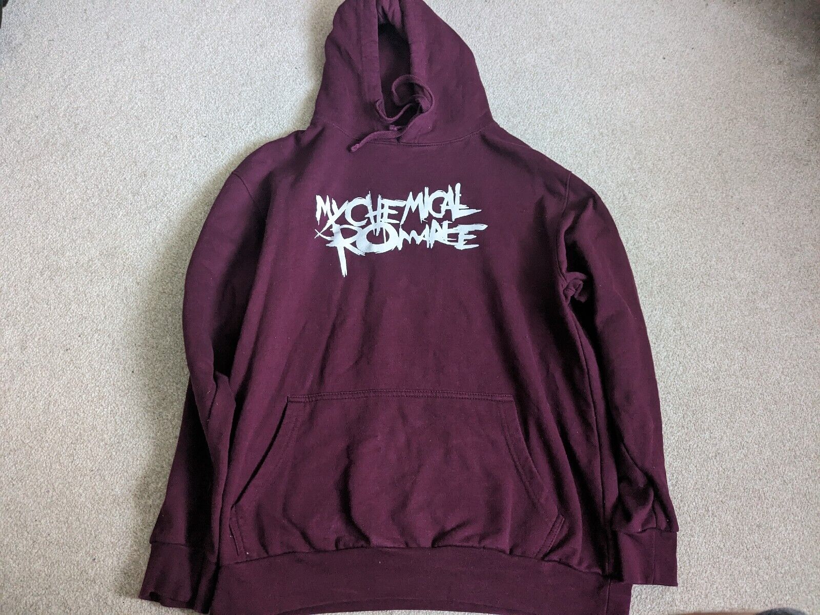 My Chemical Romance size Extra large burgundy maroon stretch jersey hoodie