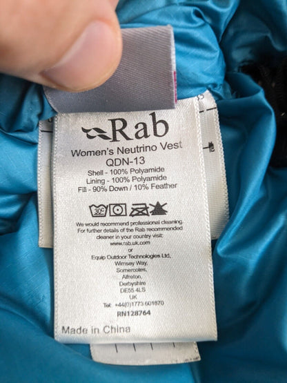 Rab - Womens Neutrino Vest Gilet Jacket - Pertex Quantum - UK 12