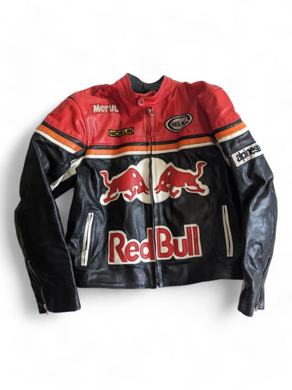 Red Bull Racing - Real Leather Jacket With Back and Shoulder Padding - XL