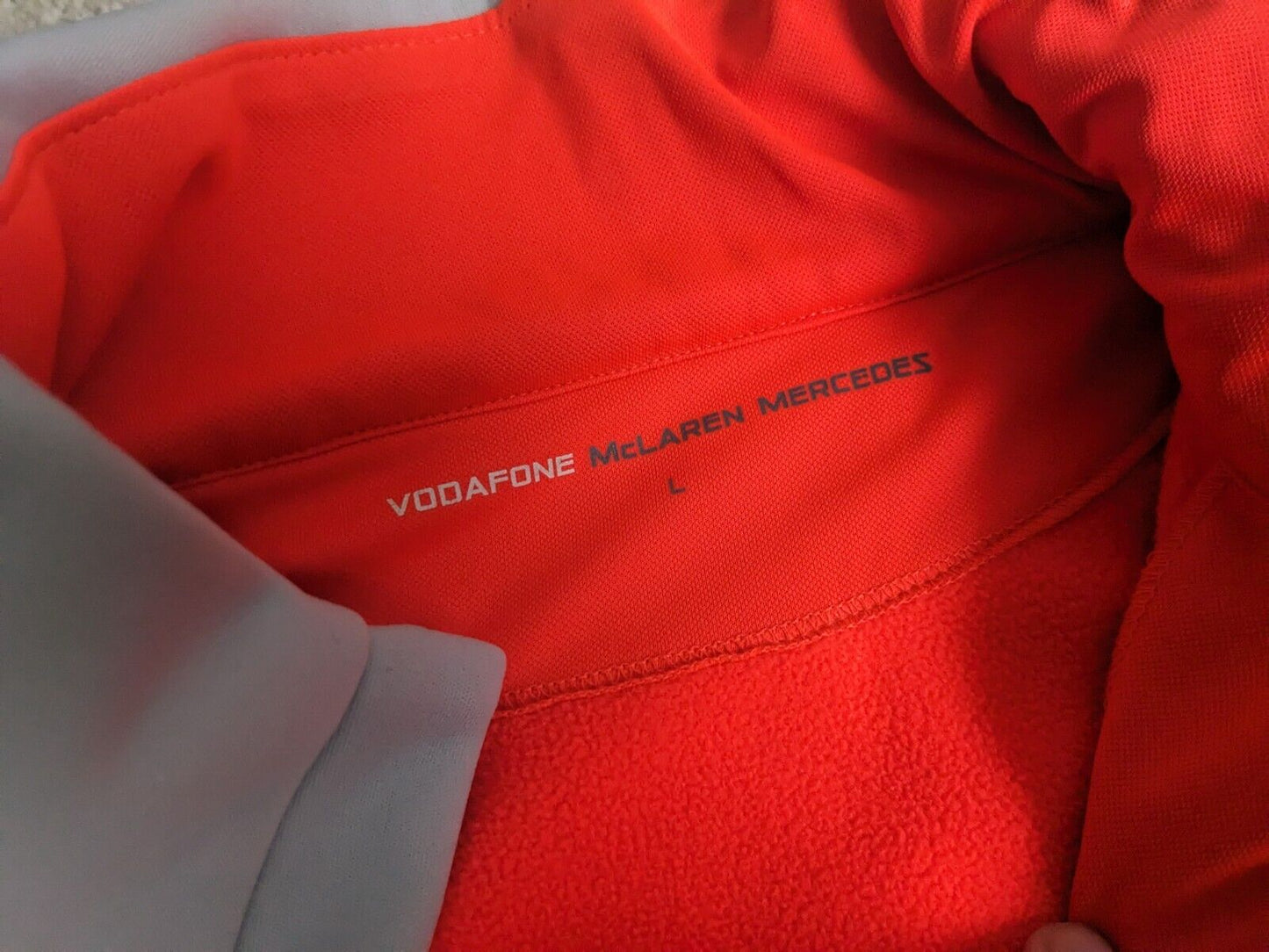 McLaren Mercedes F1 Racing Jumper Large Fleece Grey Jacket Vodafone Formula 1 