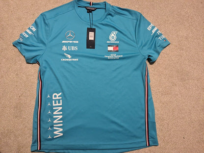 *RARE & BNWT* Mercedes F1 Team Issue Winners T shirt Medium Tommy Hilfiger 2020