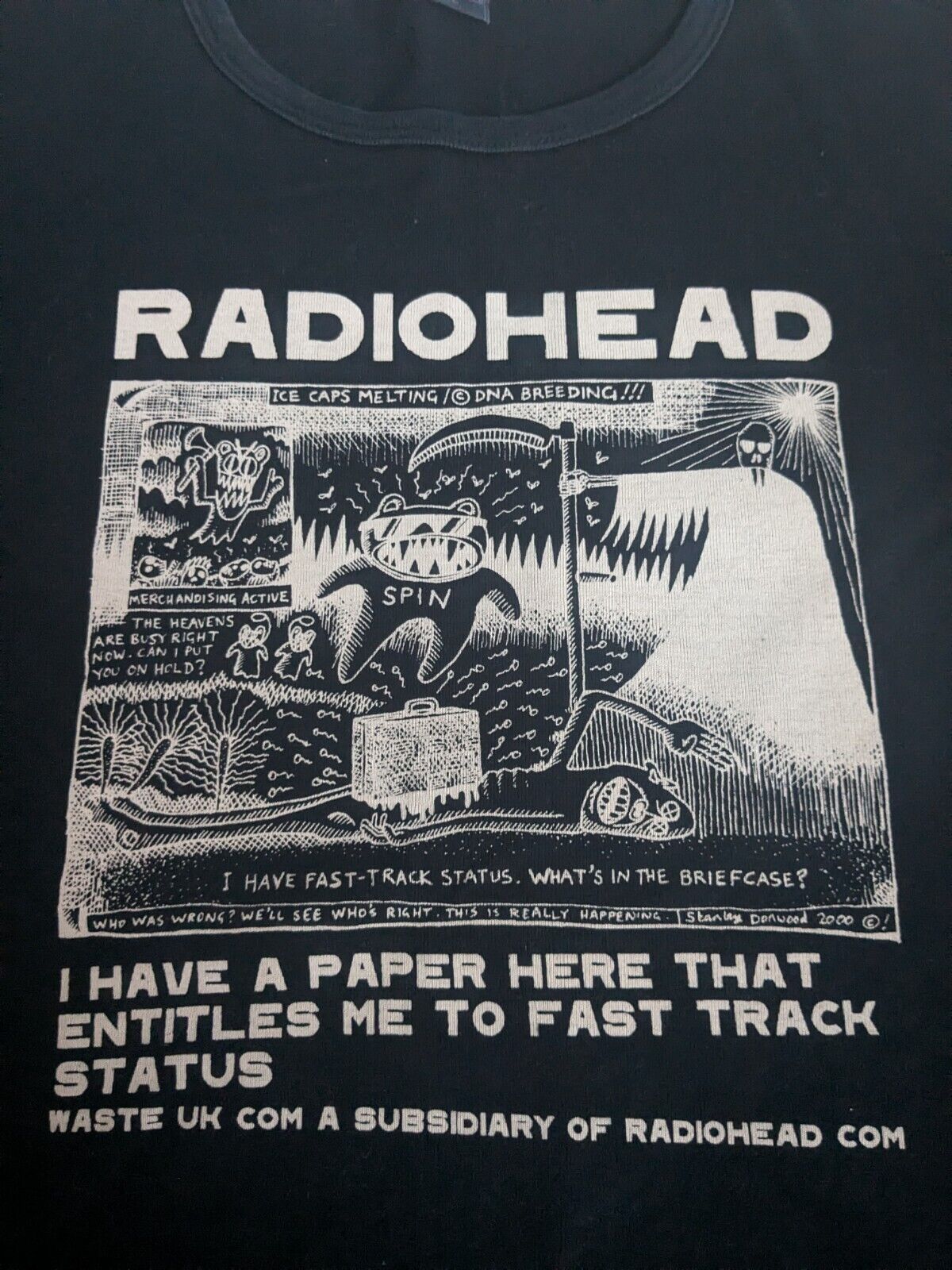 Long Sleeve Red Radiohead W.A.S.T.E. Top Shirt Extra Large