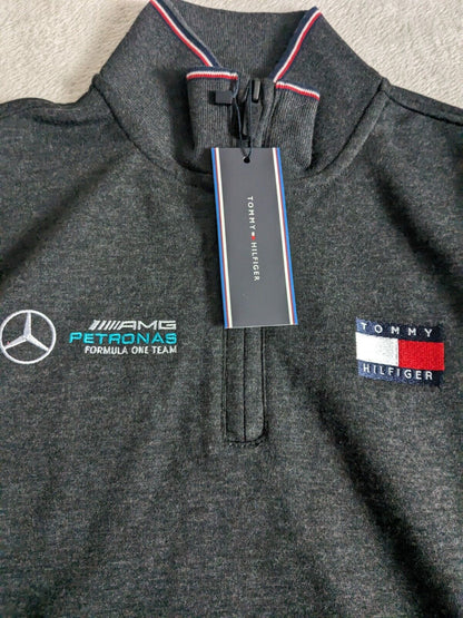 New - Mercedes F1 - Team Issue 1/4 Zip Fleece Pullover - Tommy Hifliger - XS