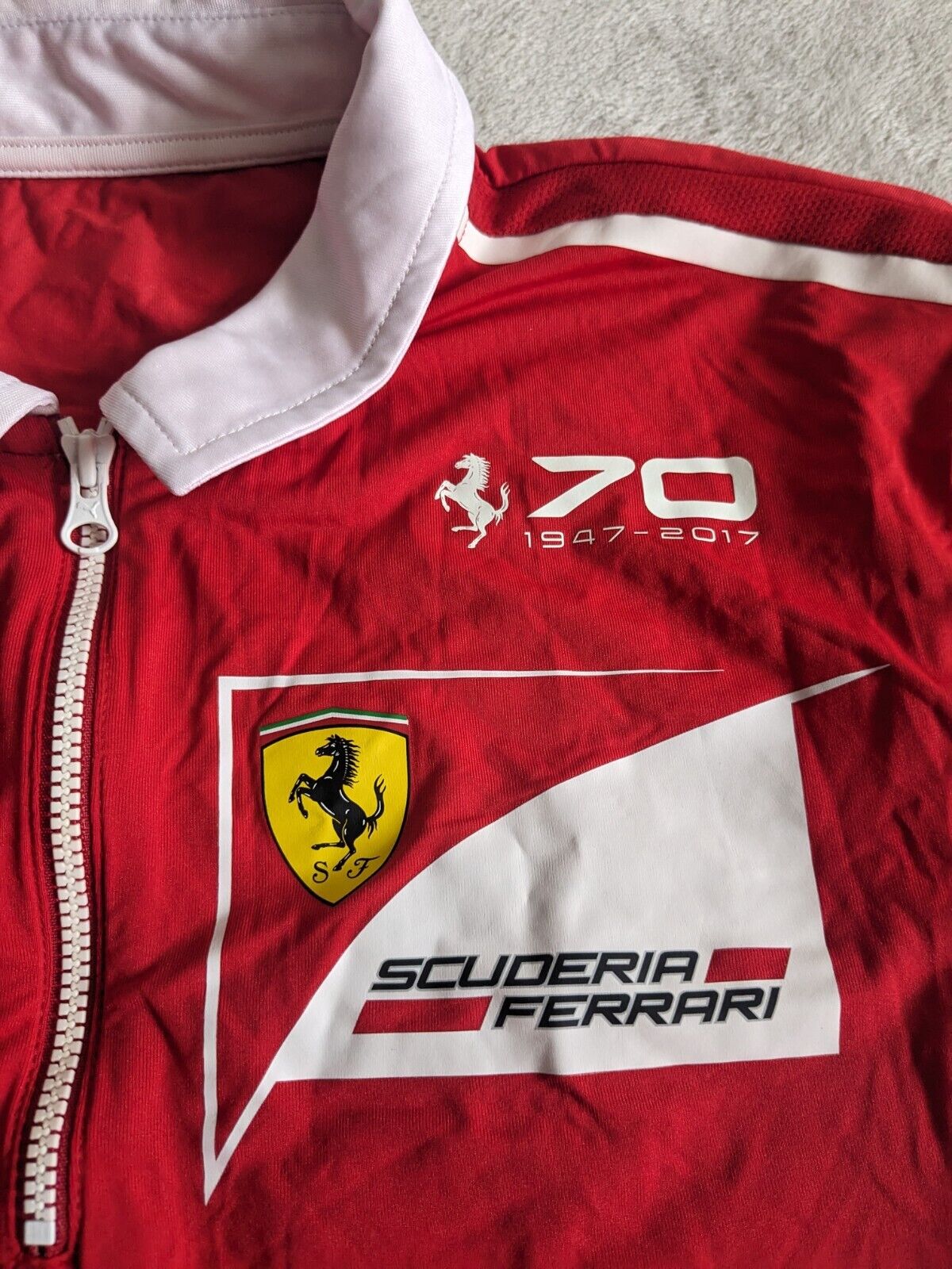 Ferrari F1 - Team Issue 70th Anniversary Zip up Polo Shirt - Small