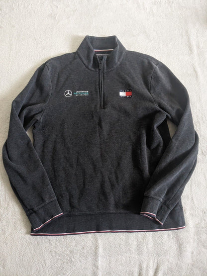 Mercedes F1 - Team Issue Tommy Hilfiger 1/4 Zip Sweater Pullover - Medium