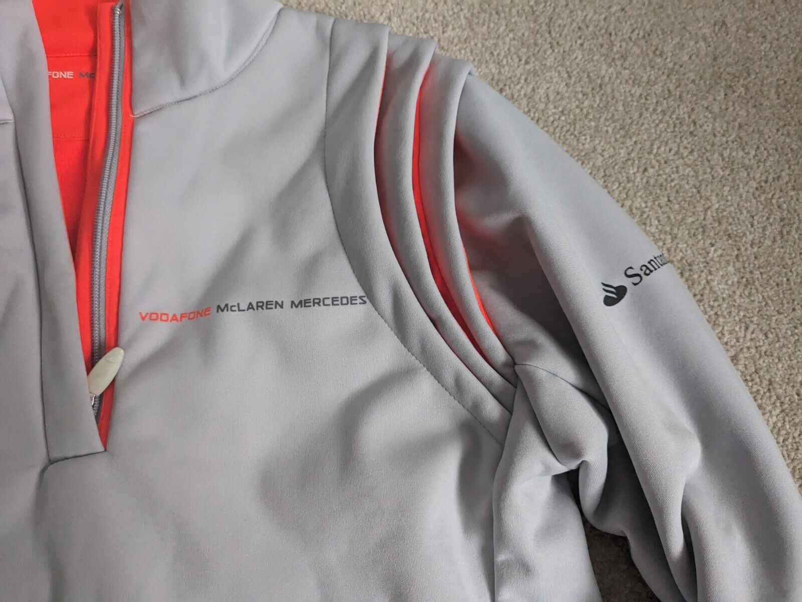 McLaren Mercedes F1 Racing Jumper Large Fleece Grey Jacket Vodafone Formula 1 