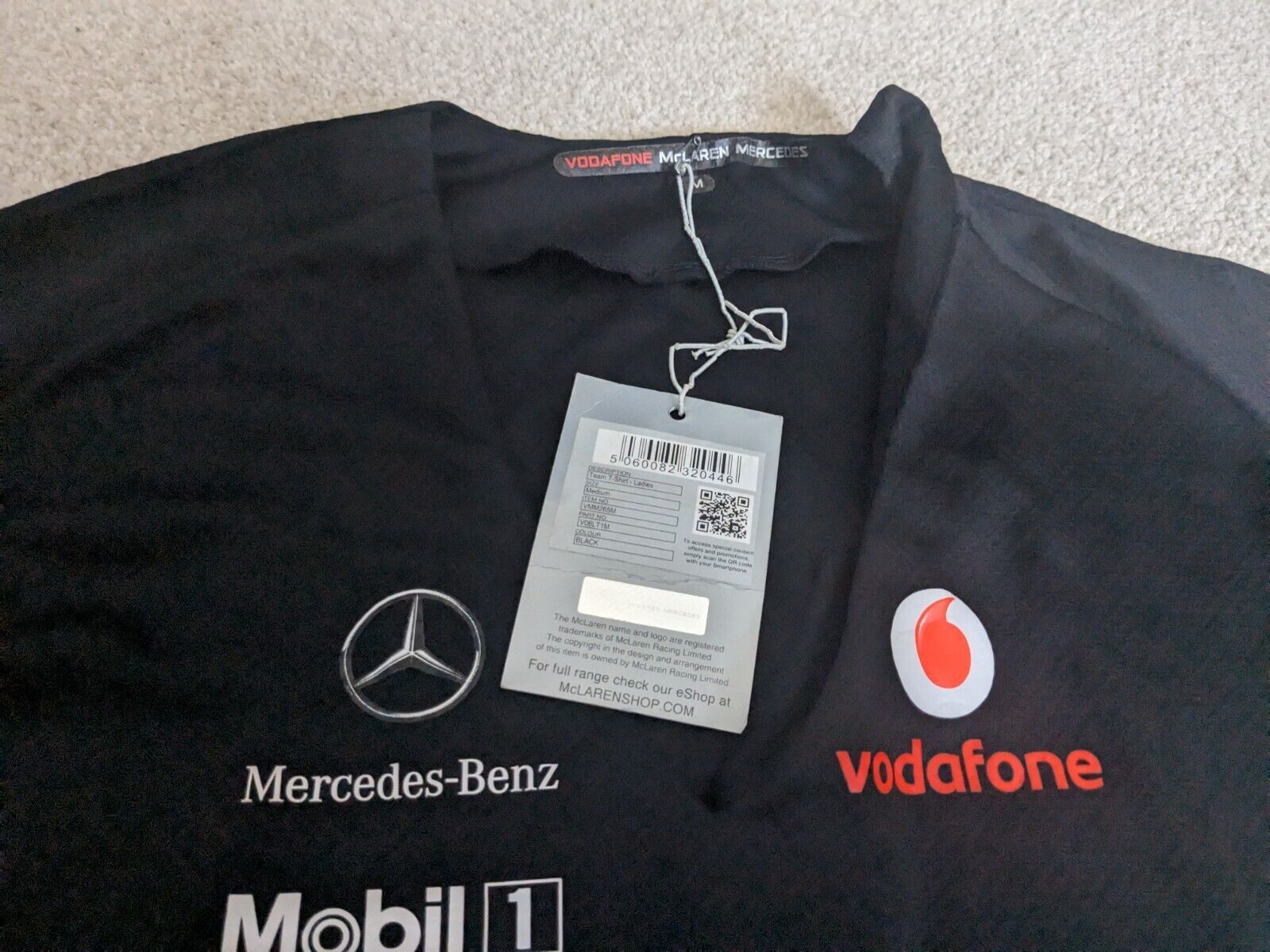 BNWT Women’s McLaren Mercedes T-shirt Black - Medium