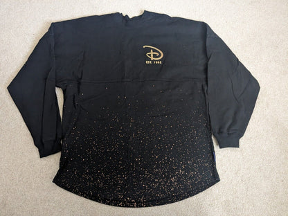 Disney spirit jersey Black And Gold Glitter Effect Size small