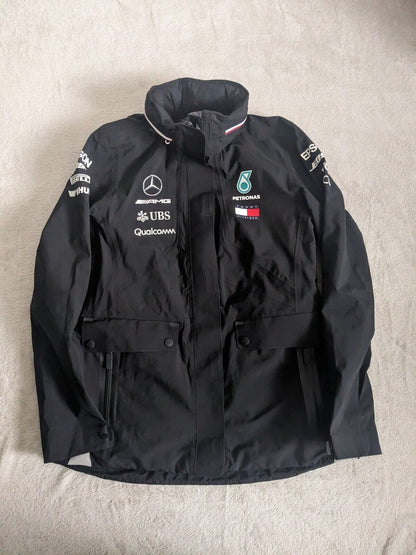 Mercedes F1 - Team Issue Tommy Hilfiger Rain Waterproof Jacket Coat - Small