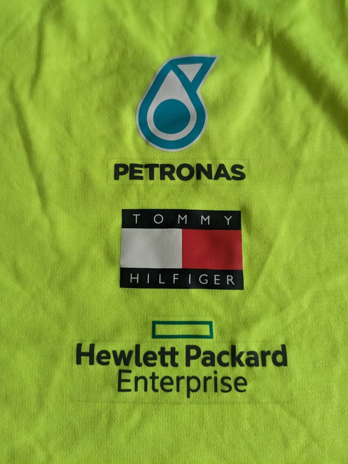 Mercedes F1 - Team Issue Tommy Hilfiger Set-Up Hi-Viz T-Shirt - Large