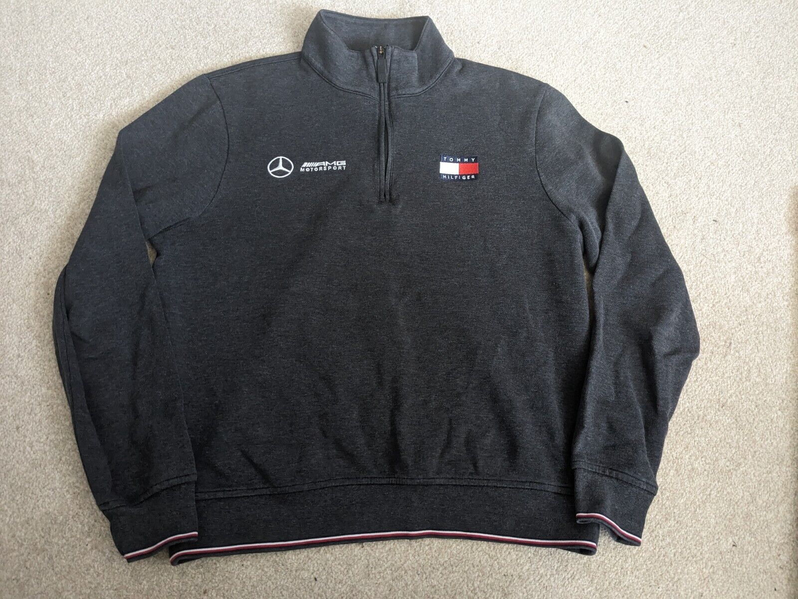 MERCEDES AMG PETRONAS F1 TEAM ISSUE 1/4 ZIP - Small- TOMMY HILFIGER VGC