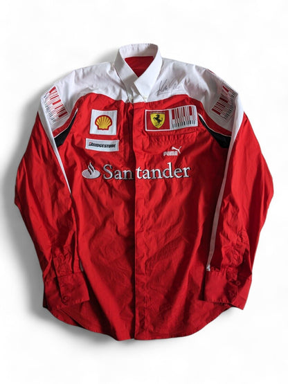 Signed Ferrari F1 - Team Issue Long Sleeve Shirt - Signed by Marc Gene - Medium