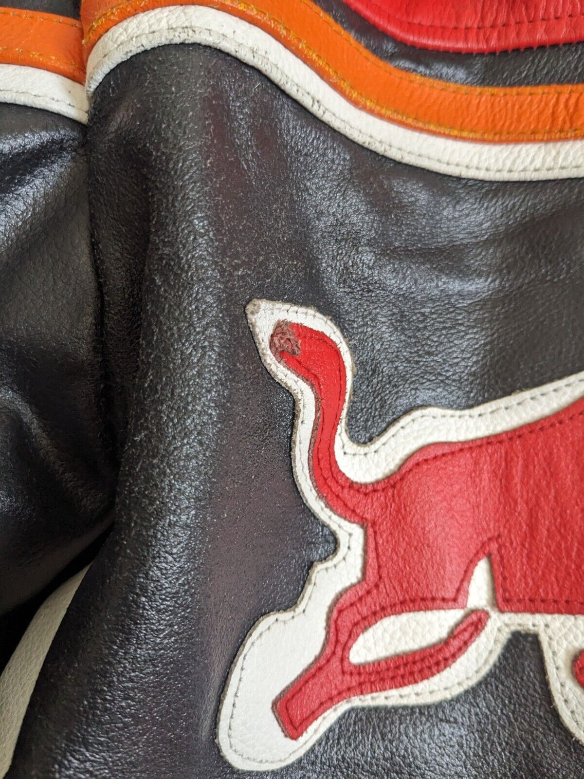 Red Bull Racing - Real Leather Jacket With Back and Shoulder Padding - XL