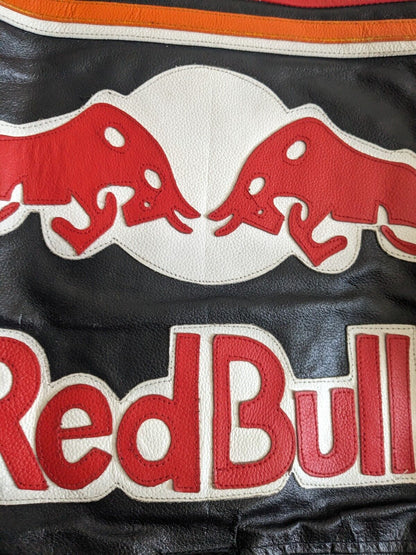 Red Bull Racing - Real Leather Jacket With Back and Shoulder Padding - XL