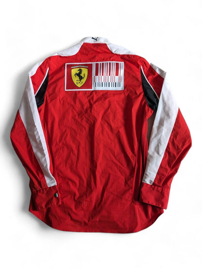 Signed Ferrari F1 - Team Issue Long Sleeve Shirt - Signed by Marc Gene - Medium