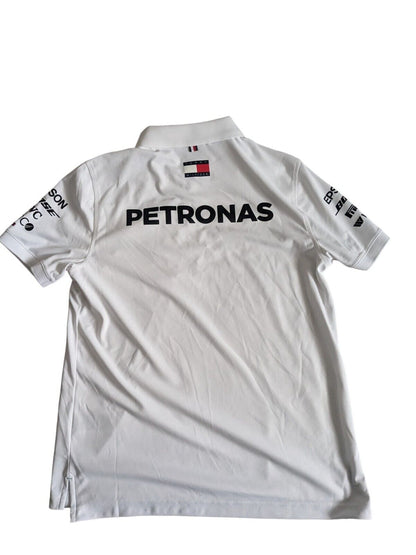 Mercedes F1 - Team Issue Tommy Hilfiger White Polo Shirt - Medium