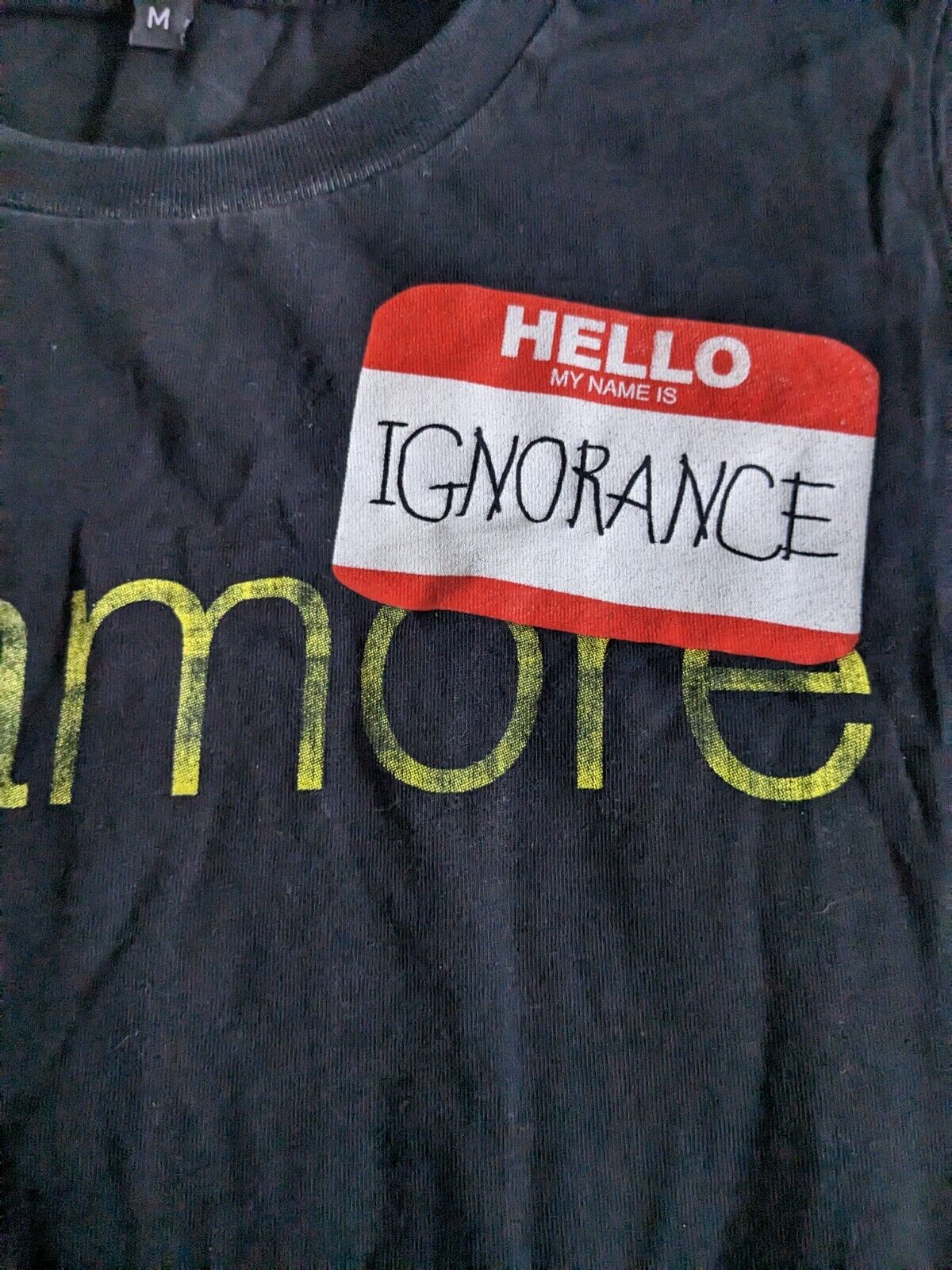 Paramore - Hello My Name is Ignorance Nametag T-Shirt - 2009 Tour - Medium