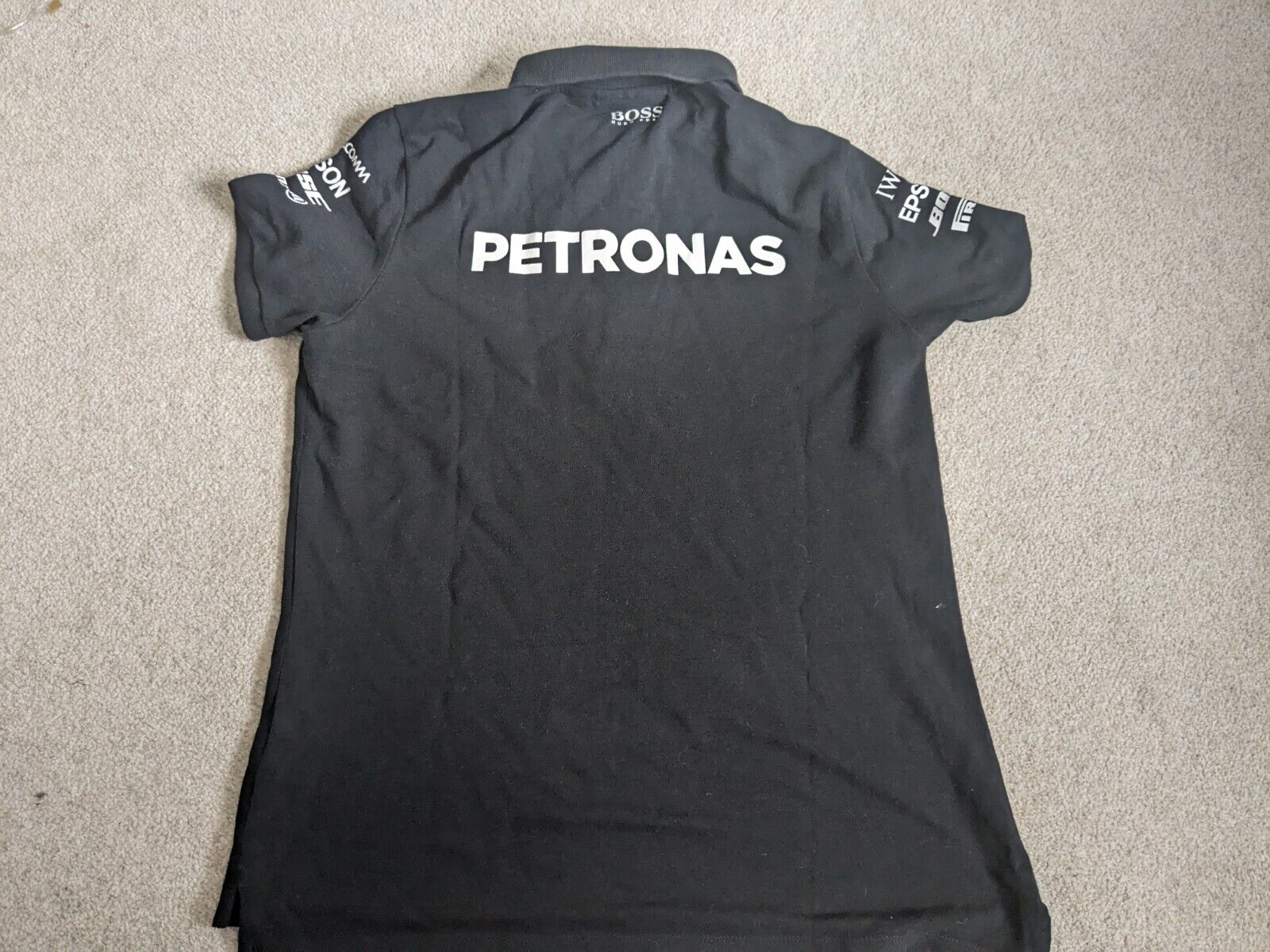 Mercedes Petronas AMG F1 Official Formula One Polo Shirt Black Large Child XL